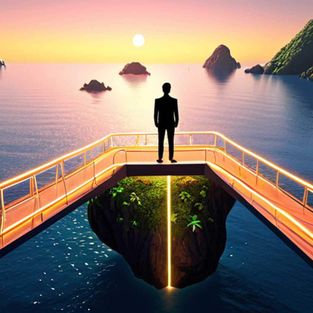 **Image Prompt:** A lone figure (representing the solo entrepreneur) standing on a small island of a desk, looking towards a vibrant, bustling network of interconnected islands representing opportunities, mentorship, and collaboration. Soft, encouraging lighting with a hopeful, determined expression on the figure's face. The islands are diverse in shape and size, connected by glowing bridges. Stylized, slightly whimsical illustration.