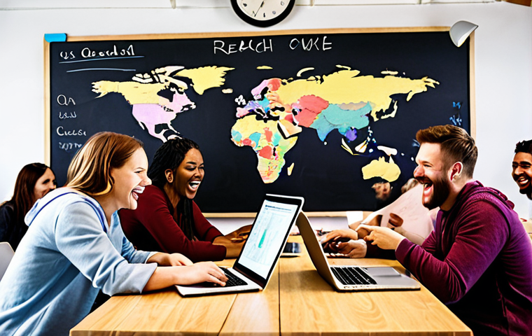 **

A diverse group of digital nomads collaborating in a vibrant co-working space, laptops open, surrounded by whiteboards with brainstorming notes. Some are laughing, others are deep in discussion. A world map is visible in the background, symbolizing their global reach. The overall atmosphere is energetic, supportive, and focused on mutual growth.

**